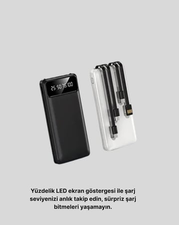 Çoklu Güvenlik Korumalı 20.000 Mah Powerbank Fener Özellikli