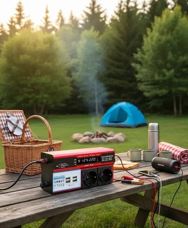 12v 2000w Modifiye Sinüs İnverter Araç Ve Güneş Enerjisi Uyumlu, Çift Usb, Çift Priz Ve Çakmaklık Ep