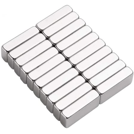 50 Adet 20x10x5 Mm Neodyum Magnet N35 Güçlü Mıknatıs Köşeli Ve Dayanıklı Nikel Kaplama