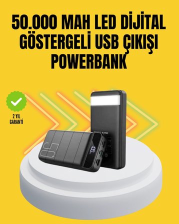 Profesyonel 50.000 Mah Powerbank – Aynı Anda Birden Fazla Cihaz Şarj Eden, Dayanıklı Ve Güvenli Taşı
