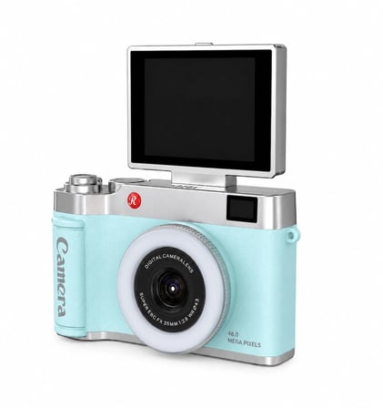 4k Çantalı Dijital Retro Video Kamera 48mp 16x Zoom Işıklı (32gb) Kart Dijital Fotoğraf Makinesi Mav