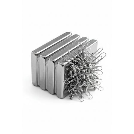 5'li Set: N35 Sınıfı 40x20x5 Mm Köşeli Neodyum Mıknatıs (nikel Kaplama)