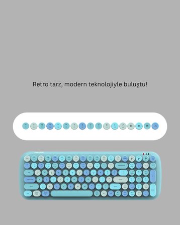 Kablosuz Klavye Mouse Seti Mavi