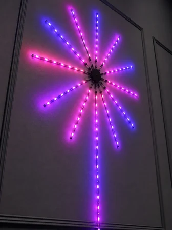Dekoratif Rgb Fireworks Led Duvar Işığı Çok Renkli Telefon Kontrollü Led Aydınlatma