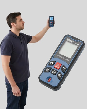 50 Metre Lazer Ölçüm Cihazı Alan Ve Mesafe Hesaplama Yeni Nesil