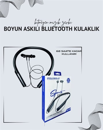 Polygold Pg-100 Boyun Askılı Kablosuz Kulaklık – 200 Saat Bekleme Süresi, Stereo Ses, Mikrofonlu