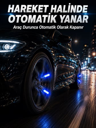 Hareketle Yanan Led Sibop Işığı 4'lü Araç Lastik Lambası