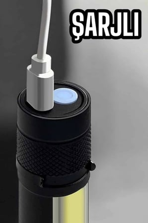 El Feneri Led Usb Şarjlı Zoom Mini Led Işık Acil Durum Feneri