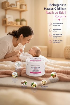 Bebek Pişik Kremi Çinko Oksit Ve Lanolin İçerikli Bariyer Krem Yoğun Onarıcı Cilt Bakım Kremi