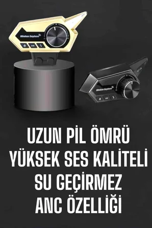 Intercom Kask Kulaklığı Anc Özelliği Yüksek Ses Kaliteli Bluetooth Kulaklık