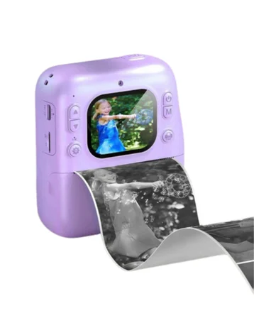 Çocuk Dijital Fotoğraf Makinesi Anında Baskı Ve 4 Rulo Kağıt 5 Kalem Hediye