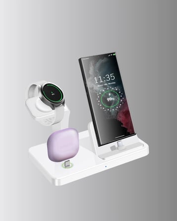 Apple Uyumlu Kablosuz Şarj İstasyonu 4 Cihaz Destekli Ve Hızlı Şarjlı