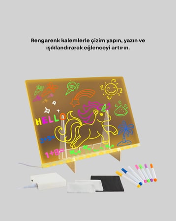 Çocuklar Ve Yetişkinler İçin Usb Led Işıklı Çizim Panosu