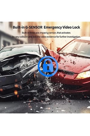 4k Wifi Çift Kameralı Araç Kamerası Gece Görüşlü G-sensörlü Dash Cam 170 Derece