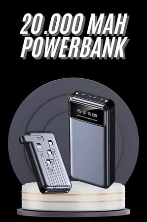 Hızlı Şarj Özellikli 20.000 Mah Dijital Göstergeli Usb Girişli Android Ve İos Uyumlu Powerbank