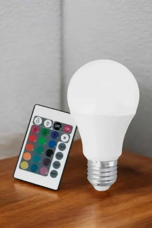 Rgb Led Lamba Led Işık Ampul Renk Değiştirebilen 100 Watt