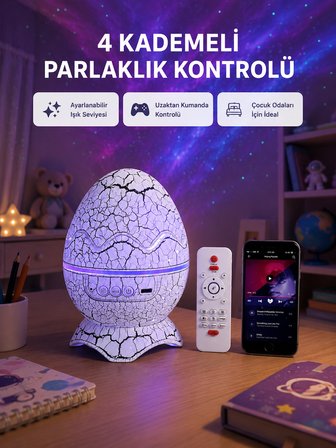 Galaksi Efektli Dinozor Yumurta Projektör – Yüksek Çözünürlüklü