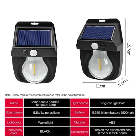 Fithome Or-118 Hareket Sensörlü Su Geçirmez Solar Bahçe Aydınlatma Duvar Lambası