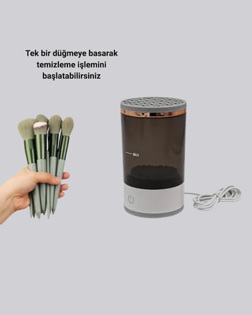 Profesyonel 13’lü Makyaj Fırçası + Usb Fırça Temizleyici İkili Set