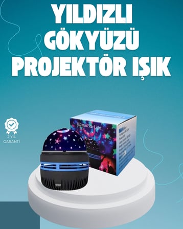 Döner Galaxy Projektör Gece Lambası – Ay Ve Yıldız Işıklı Atmosfer Lamba, Usb Bağlantılı