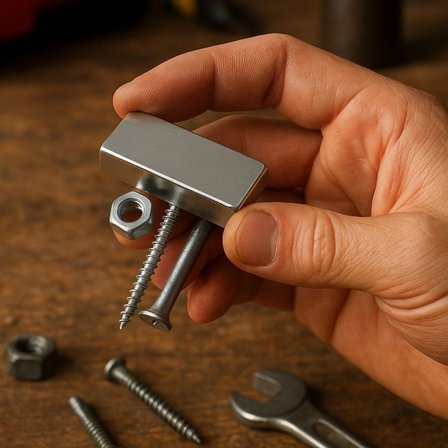1 Adet 40x20x5mm Neodyum Magnet Güçlü N35 Mıknatıs Köşeli Nikel Kaplama
