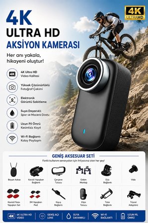 4k Ultra Hd Mini Wıfı Aksiyon Kamerası Taşınabilir Vücut Kamerası 1.47’hd Ekranlı Giyilebilir Video 