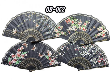 Plastik Kumaş Yelpaze 12'li Karışık Ob-052