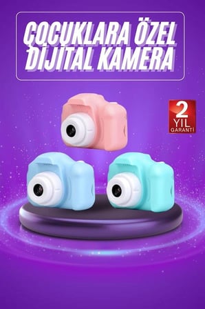 Dijital Fotoğraf Makinesi Çocuk Mini 1080p Hd Kaliteli Renkli