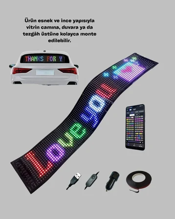 Rgb Kayar Yazılı Led Reklam Ekranı – Usb Bağlantılı Esnek Tasarım