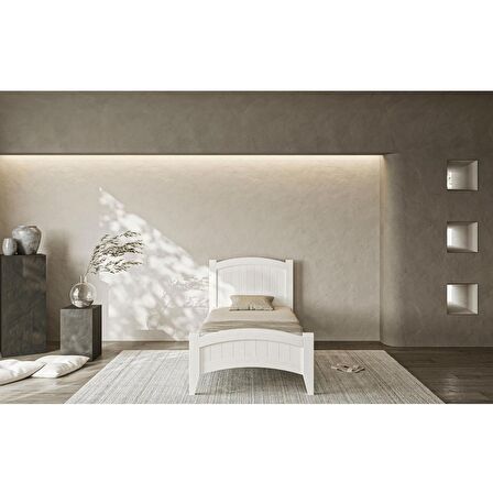 Karya Modern İnci Beyaz Tek Kişilik Karyola 120x200