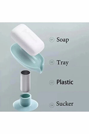 1 Adet Eğimli Katı Sabunluk | Vantuzlu Gri Renk