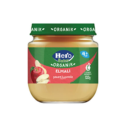 Hero Baby Organik Elma Püresi Kavanoz Mama 120g x6