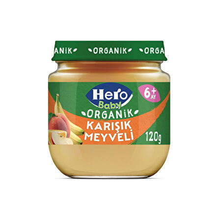 Hero Baby Organik Karışık Meyveli Püresi Kavanoz Mama 120g x6