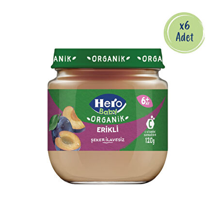 Hero Baby Organik Erik Püresi Kavanoz Mama 120g x6