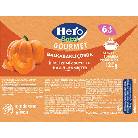 Hero Baby Gourmet Balkabaklı Kavanoz Mama 120g x6