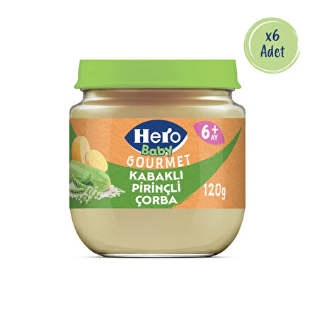 Hero Baby Gourmet Kabaklı Pirinçli Kavanoz Mama 120g x6