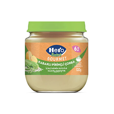 Hero Baby Gourmet Kabaklı Pirinçli Kavanoz Mama 120g x6