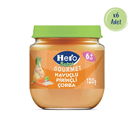 Hero Baby Gourmet Havuçlu Pirinçli Kavanoz Mama 120g x6