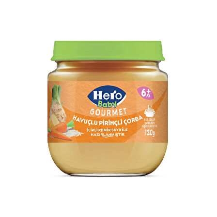 Hero Baby Gourmet Havuçlu Pirinçli Kavanoz Mama 120g x6