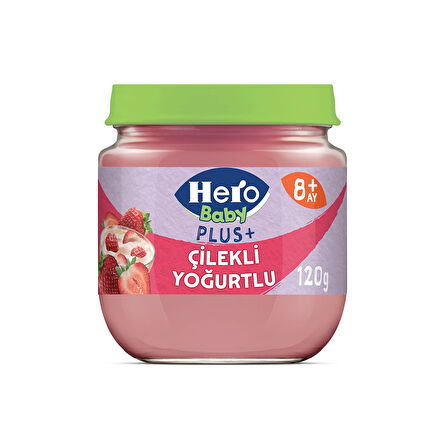 Hero Baby Plus Çilekli Yoğurtlu Kavanoz Mama 120g x6