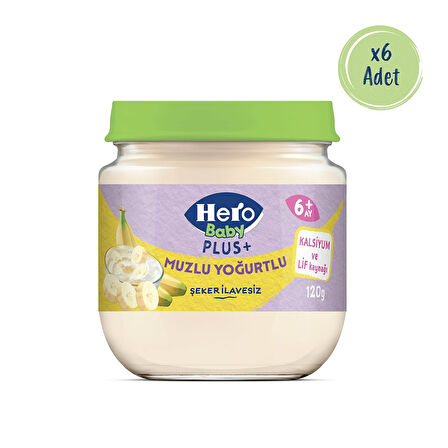 Hero Baby Plus Muzlu Yoğurtlu Kavanoz Mama 120g x6