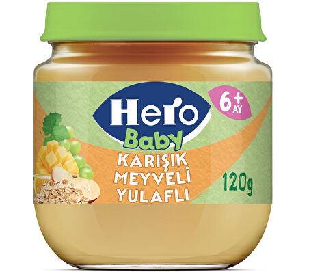 Hero Baby Karışık Meyveli Yulaflı Kavanoz Mama 120g x12