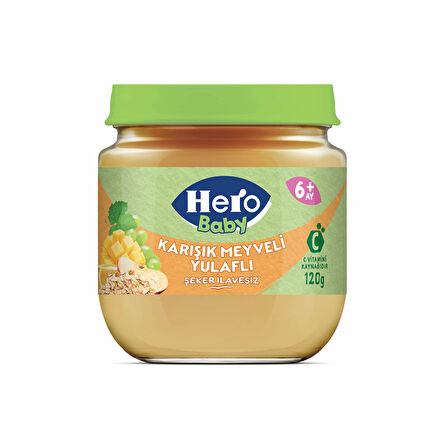 Hero Baby Karışık Meyveli Yulaflı Kavanoz Mama 120g x12