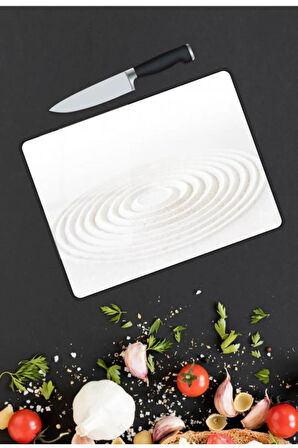 Kum Desen Cam Kesme Tablası | Hediyelik, Dekoratif, Ofis, Mutfak