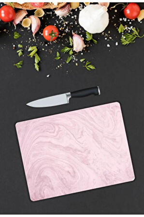 Minimal Desen Cam Kesme Tablası | Hediyelik, Dekoratif, Ofis, Mutfak