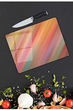 Renkli Cam Kesme Tablası | Hediyelik, Dekoratif, Ofis, Mutfak