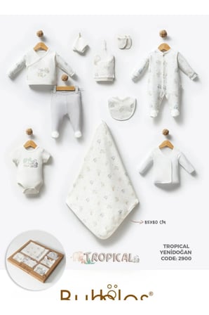 %100 Organi̇K Tropical Koala Desenli̇ 10 Lu Hastane Cikis Seti̇