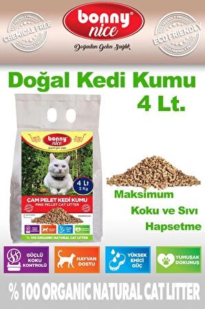 Bonny Nice Doğal Çam Peleti Kedi Kumu 2 Kg 4 Lt (15 Adet)