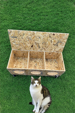 Kedi evi kedi yuvası kedi barınağı 3 yetişkin kedi için Isı ve su yalıtımlı Üstü açılır 