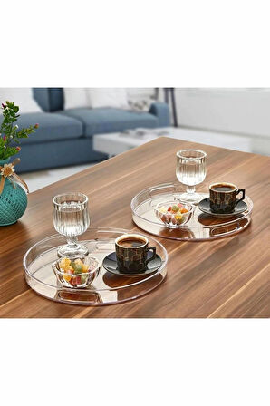 Şık Kristal Kek Fanusu Tutma Saplı 27 Cm Ikramlık Sunumluk